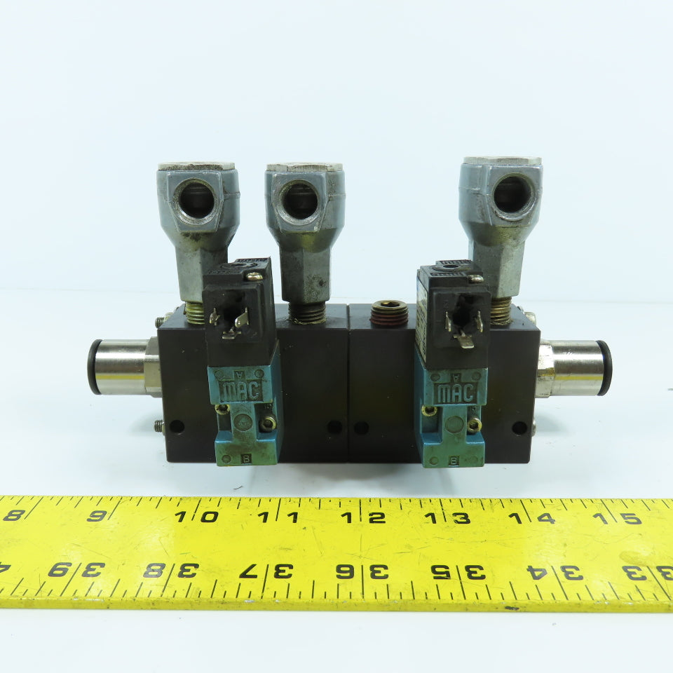 MAC 45A-L00-DAAJ-1KJ Solenoid Valve 120VAC W/6-Port Block & Humphrey SQE-(3)