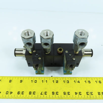 MAC 45A-L00-DAAJ-1KJ Solenoid Valve 120VAC W/6-Port Block & Humphrey SQE-(3)