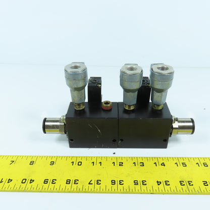 MAC 45A-L00-DAAJ-1KJ Solenoid Valve 120VAC W/6-Port Block & Humphrey SQE-(3)