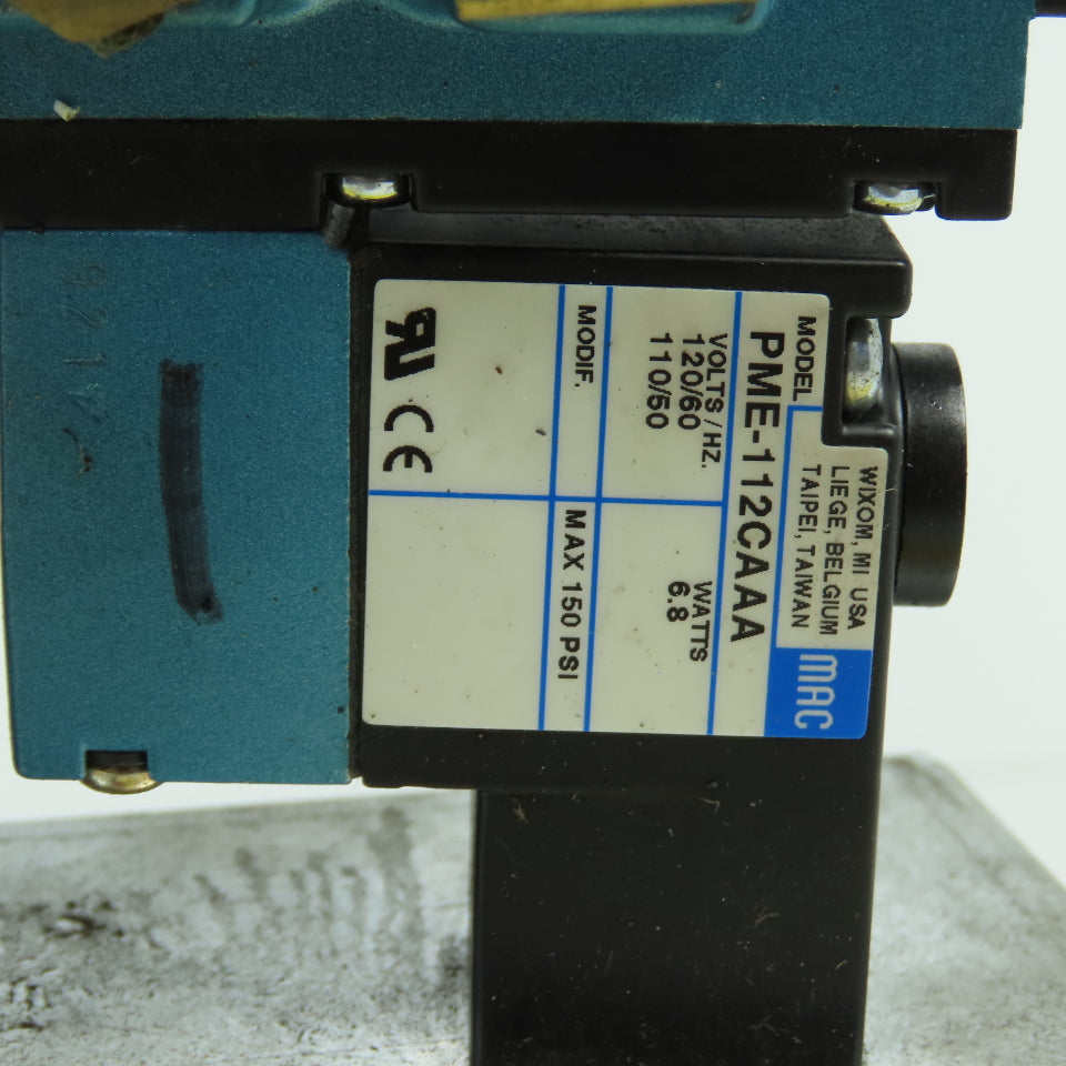 MAC PME-112CAAA 912M-PM-112CA (4) Solenoid Valve Bank 120VAC W/ Mounting Box