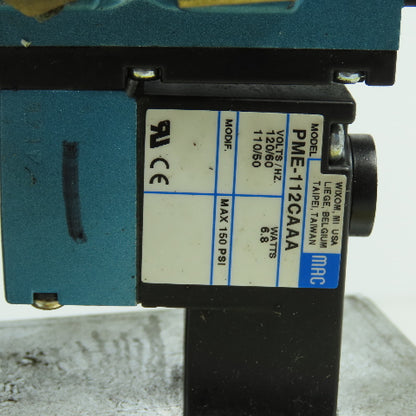 MAC PME-112CAAA 912M-PM-112CA (4) Solenoid Valve Bank 120VAC W/ Mounting Box
