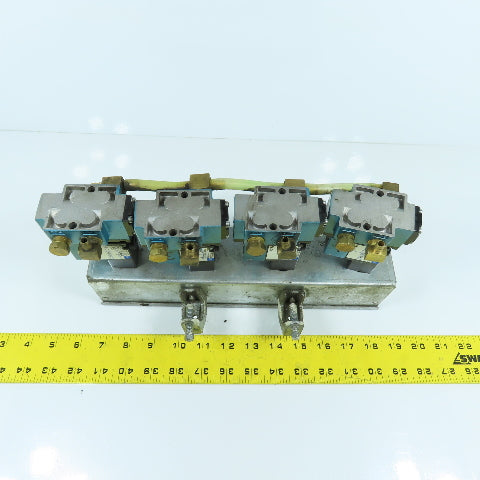 MAC PME-112CAAA 912M-PM-112CA (4) Solenoid Valve Bank 120VAC W/ Mounting Box