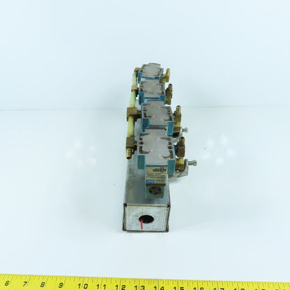 MAC PME-112CAAA 912M-PM-112CA (4) Solenoid Valve Bank 120VAC W/ Mounting Box