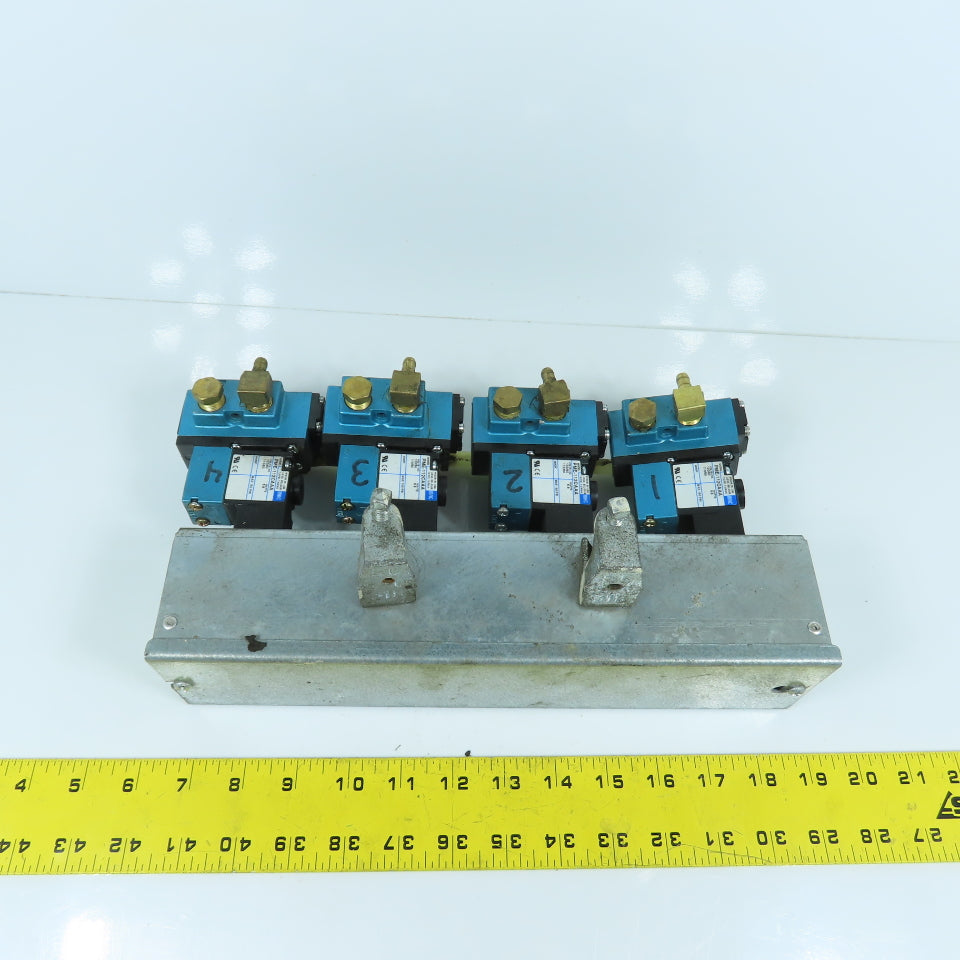 MAC PME-112CAAA 912M-PM-112CA (4) Solenoid Valve Bank 120VAC W/ Mounting Box