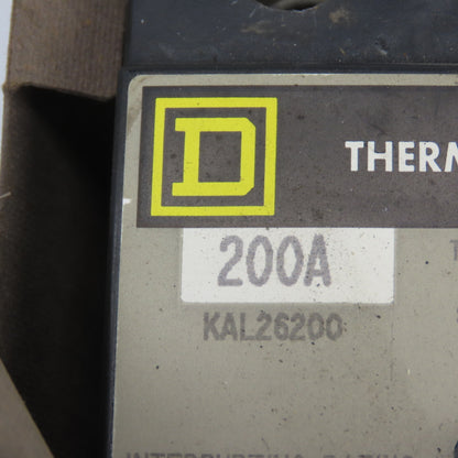 Square D KAL26200 200A 2-Pole Circuit Breaker W/ RP-1 Operating Mech Ser B