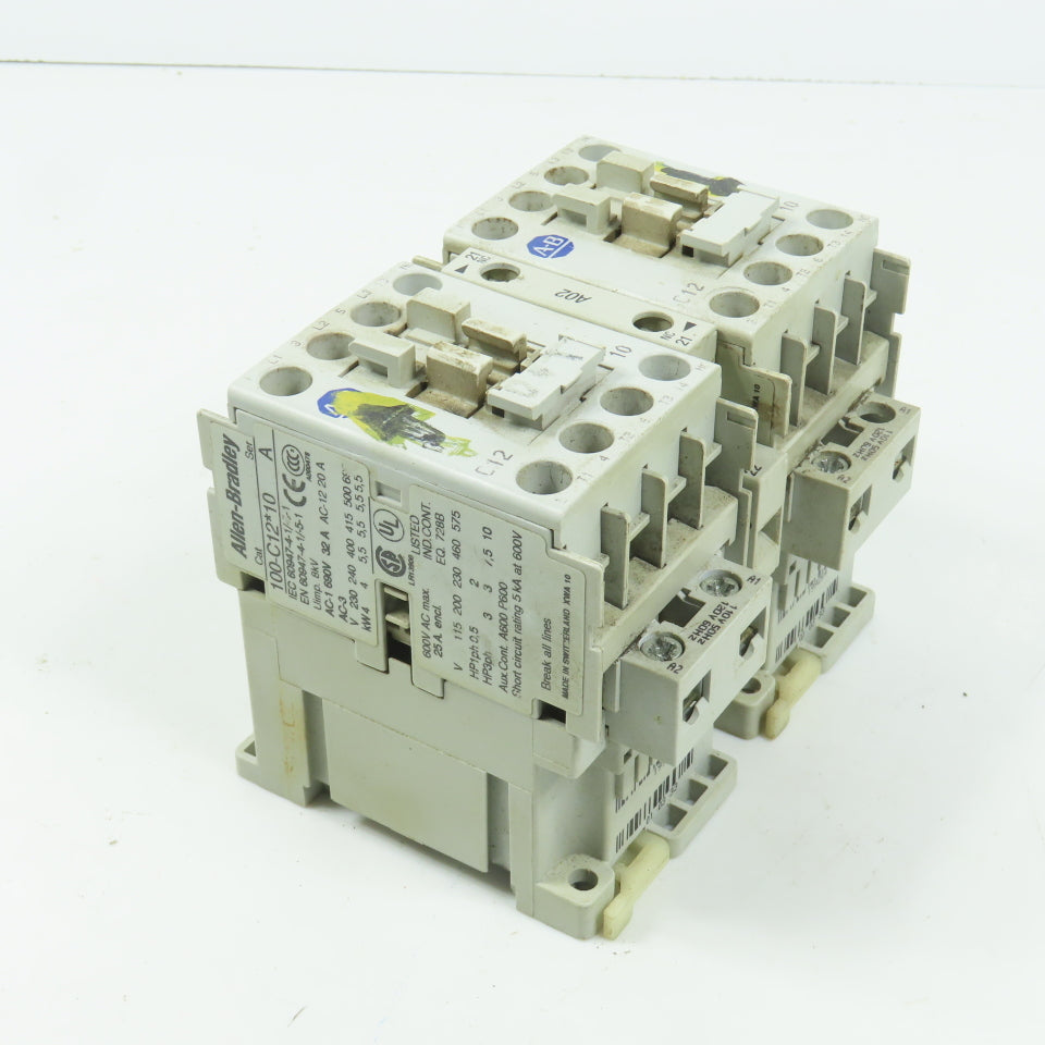Allen Bradley 100-C12*10 Ser A 12A 600V Reversing Contactor 120V Coil 7.5HP