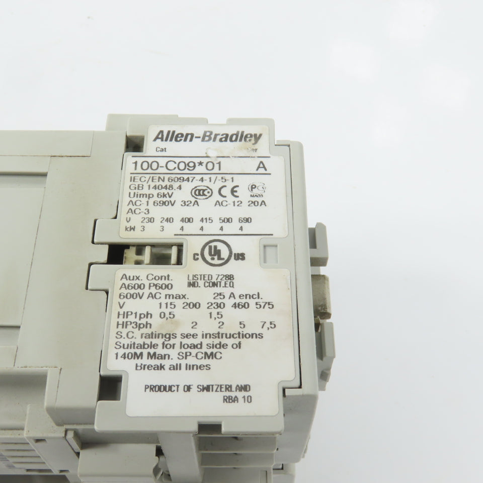 Allen Bradley 100-C09*01 Ser A 9A 600V Reversing Contactor 120V Coil 5HP
