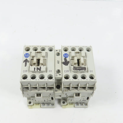 Allen Bradley 100-C09*01 Ser A 9A 600V Reversing Contactor 120V Coil 5HP