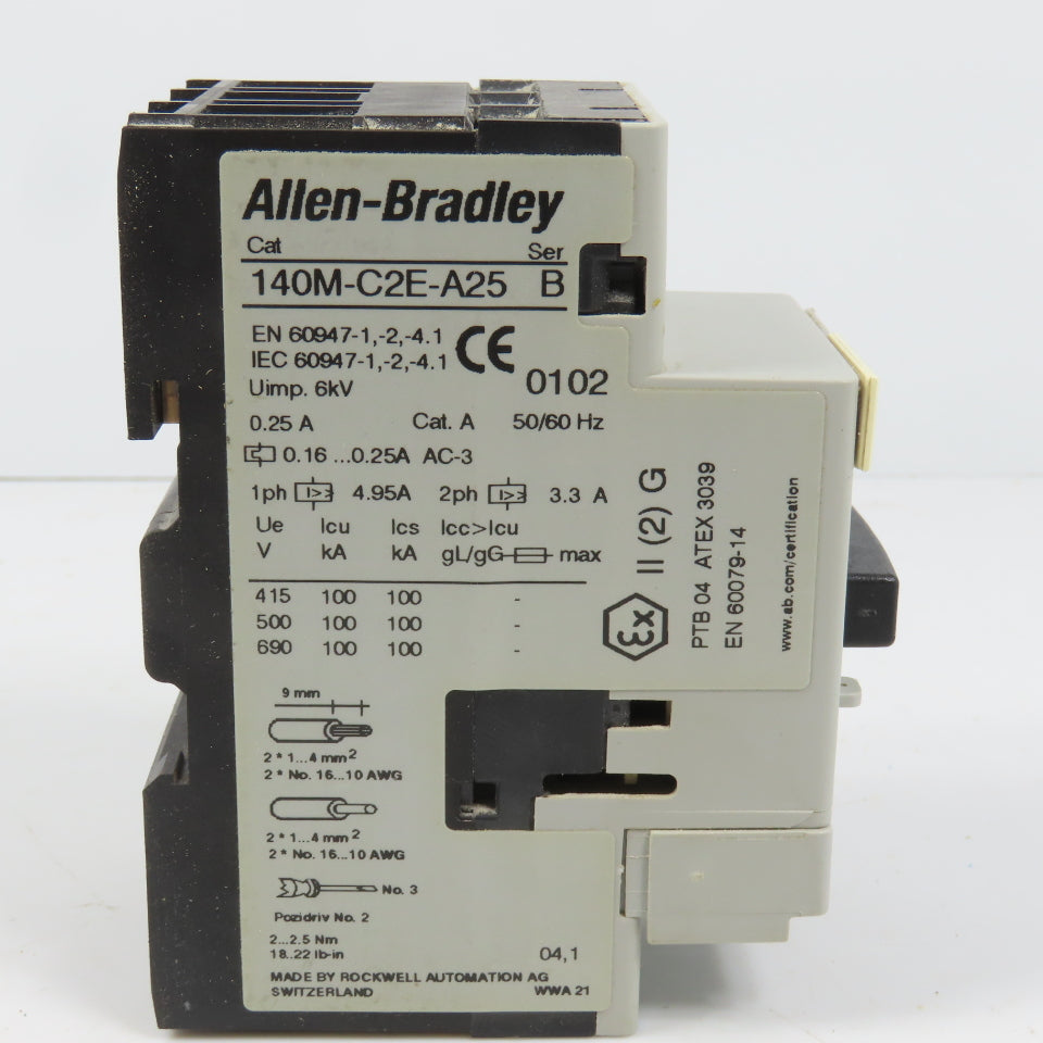 Allen Bradley 140M-C2E-A25 Ser B Motor Protection Circuit-Breaker 0.16-0.25A