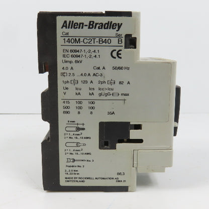 Allen Bradley 140M-C2T-B40 Ser B Motor Protection Circuit-Breaker 0.16-0.25A