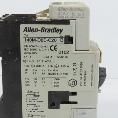 Allen Bradley 140M-D8E-C20 Motor Protection Circuit-Breaker 14.5-20A W/140M-C-TE