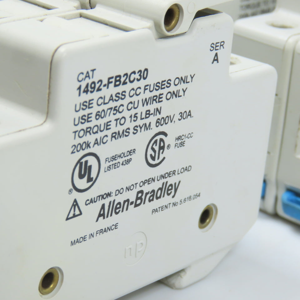 Allen Bradley 1492-FB2C30 1, 2, & 3 Pole 30A 600V Fuse Holders Mixed Lot Of 12