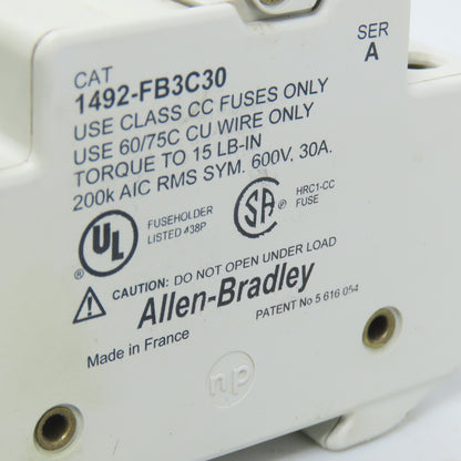 Allen Bradley 1492-FB2C30 1, 2, & 3 Pole 30A 600V Fuse Holders Mixed Lot Of 12