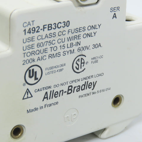 Allen Bradley 1492-FB2C30 1, 2, & 3 Pole 30A 600V Fuse Holders Mixed Lot Of 12