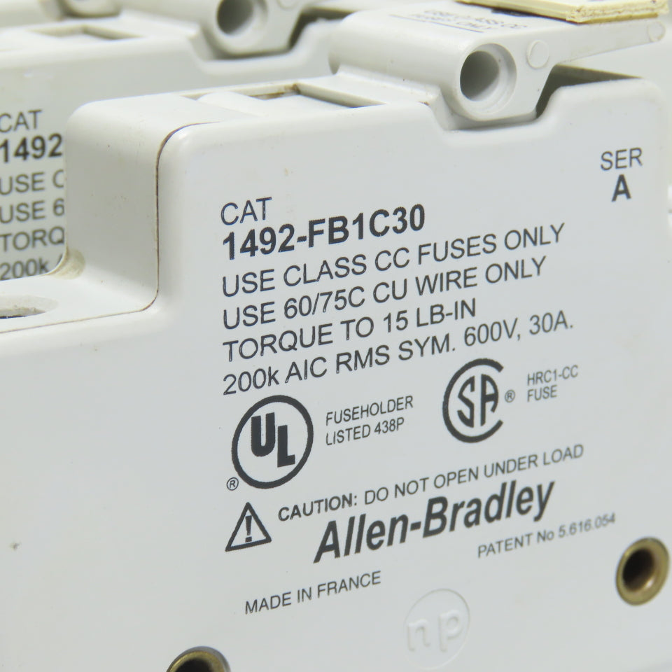 Allen Bradley 1492-FB2C30 1, 2, & 3 Pole 30A 600V Fuse Holders Mixed Lot Of 12