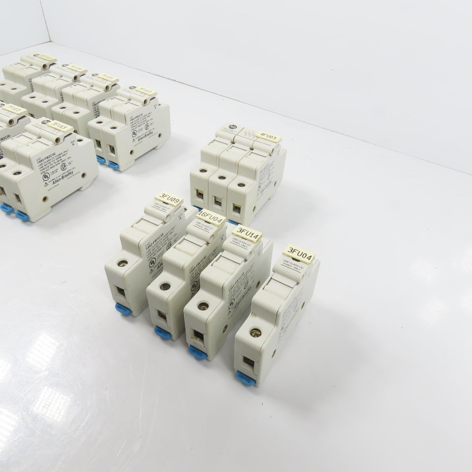 Allen Bradley 1492-FB2C30 1, 2, & 3 Pole 30A 600V Fuse Holders Mixed Lot Of 12