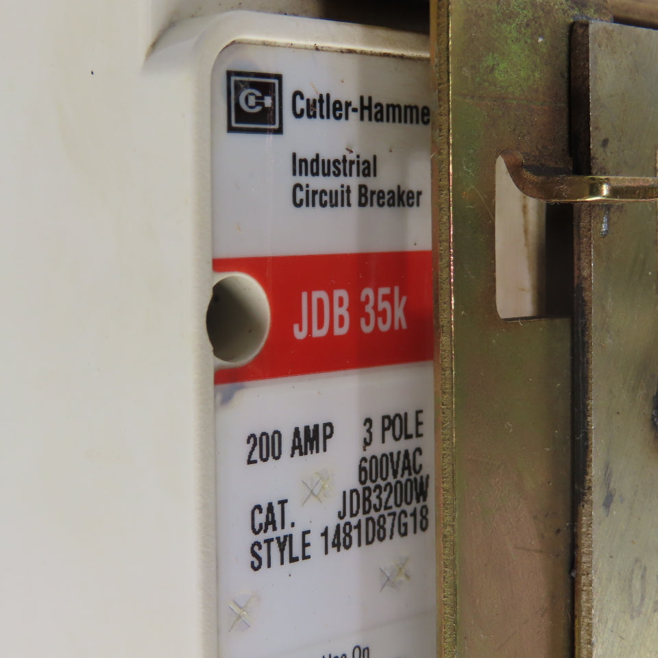 Cutler Hammer JDB 35K 200A Circuit Breaker 3-Pole 600VAC W/ Disconnect Switch