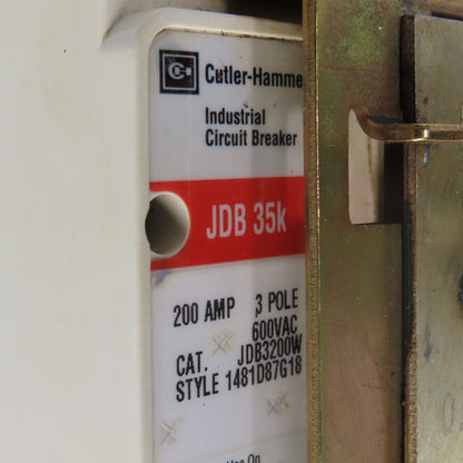 Cutler Hammer JDB 35K 200A Circuit Breaker 3-Pole 600VAC W/ Disconnect Switch