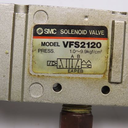 SMC VFS2120 5/2 Position Pneumatic Single Solenoid Valve 21-26VDC Coil 1/4NPT