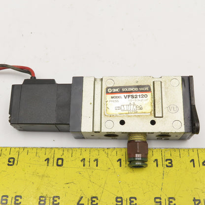 SMC VFS2120 5/2 Position Pneumatic Single Solenoid Valve 21-26VDC Coil 1/4NPT