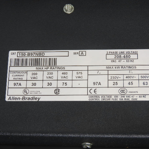 Allen Bradley 150-B97NBD Ser A 75HP Soft Start Motor Controller 480V 97A