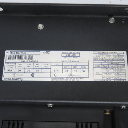 Allen Bradley 150-B97NBD Ser A 75HP Soft Start Motor Controller 480V 97A