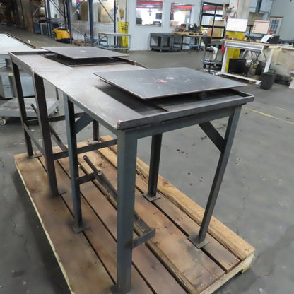 67" x 28" x 37" Tall Industrial Turntable Work Unwinding 2 Station Kitting Table