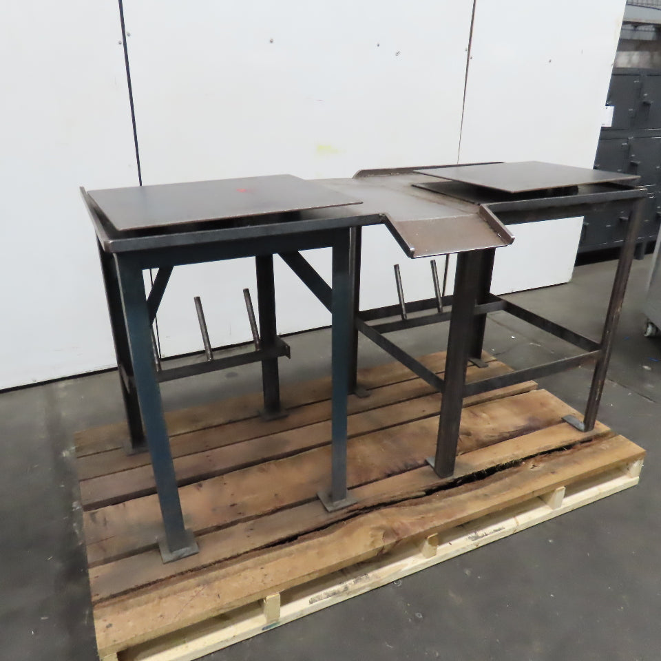 67" x 28" x 37" Tall Industrial Turntable Work Unwinding 2 Station Kitting Table