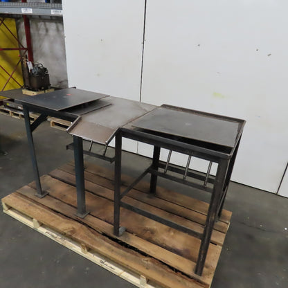 67" x 28" x 37" Tall Industrial Turntable Work Unwinding 2 Station Kitting Table