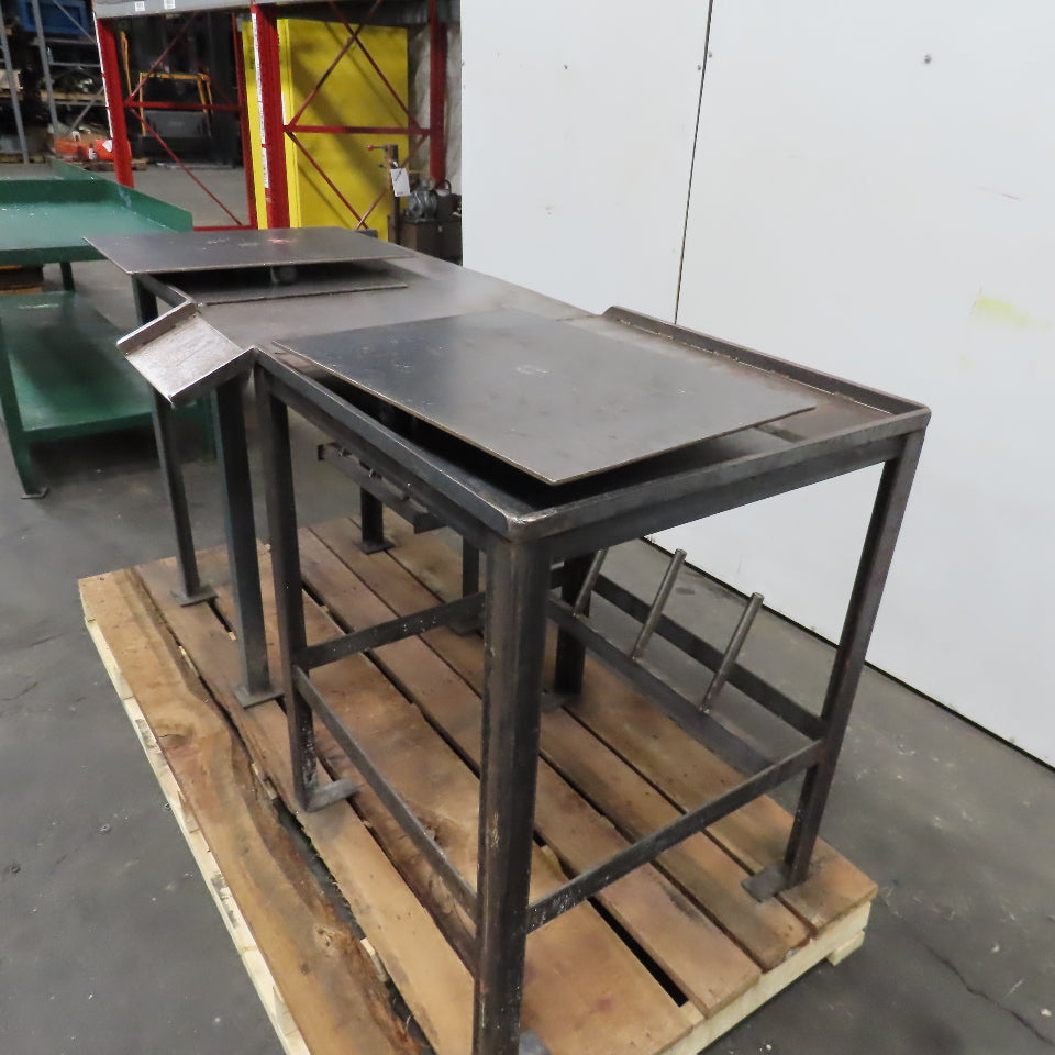 67" x 28" x 37" Tall Industrial Turntable Work Unwinding 2 Station Kitting Table