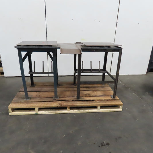 67" x 28" x 37" Tall Industrial Turntable Work Unwinding 2 Station Kitting Table
