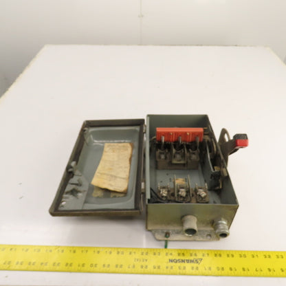 Square D H361AWK 30A 600VAC 3-Pole Fusible Safety Disconnect Switch