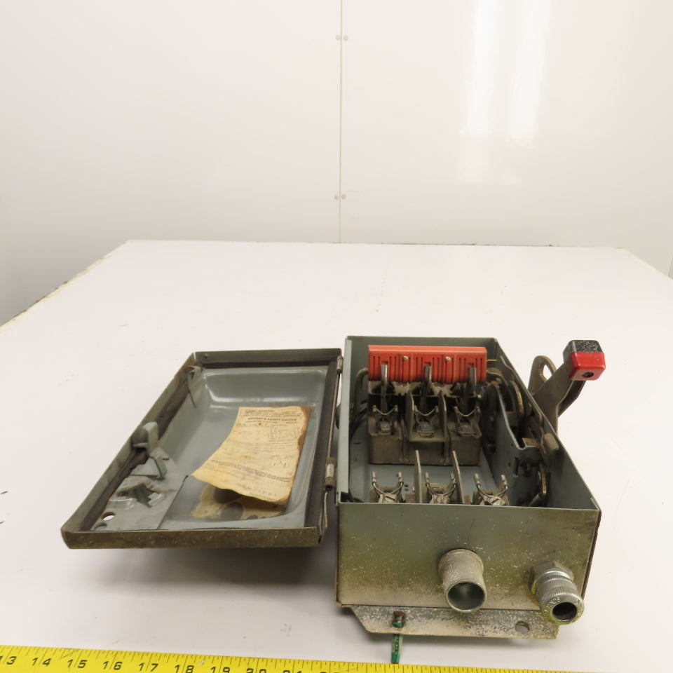 Square D H361AWK 30A 600VAC 3-Pole Fusible Safety Disconnect Switch