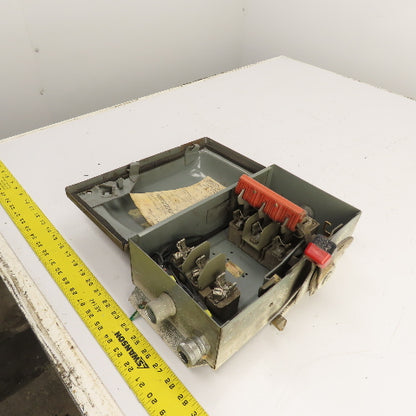 Square D H361AWK 30A 600VAC 3-Pole Fusible Safety Disconnect Switch