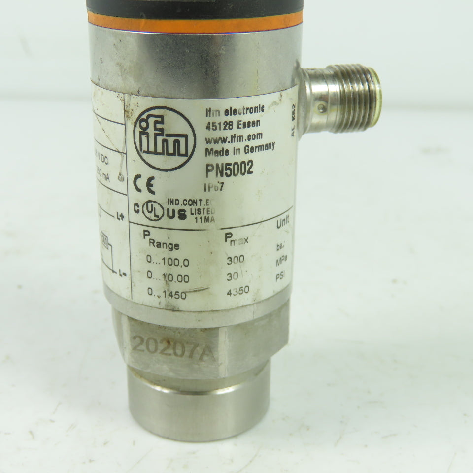 IFM PN7300 Effector Pressure Sensor 18-36VDC 250mA G 1/4 Port