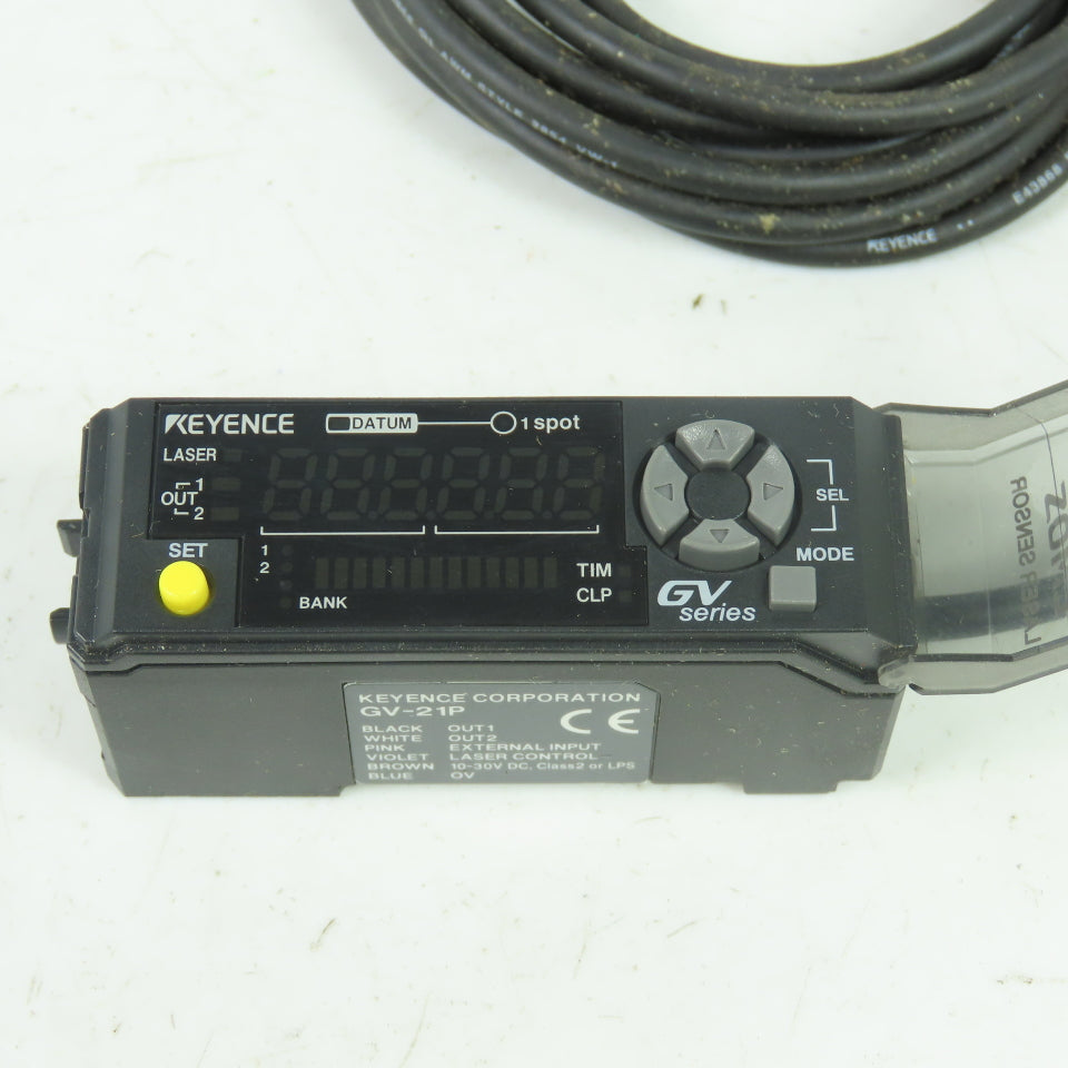 Keyence GV-21P CMOS Laser Sensor Amplifier 10-30VDC