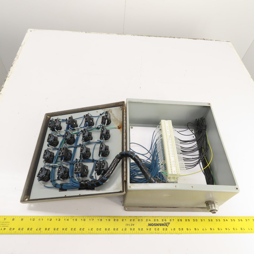 Hoffman E16PBY25M 13" x 12" x 6" Electrical Push Button Enclosure W/ 16 Buttons