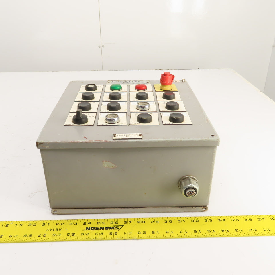 Hoffman E16PBY25M 13" x 12" x 6" Electrical Push Button Enclosure W/ 16 Buttons