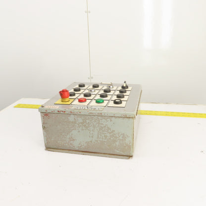 Hoffman E16PBY25M 13" x 12" x 6" Electrical Push Button Enclosure W/ 16 Buttons