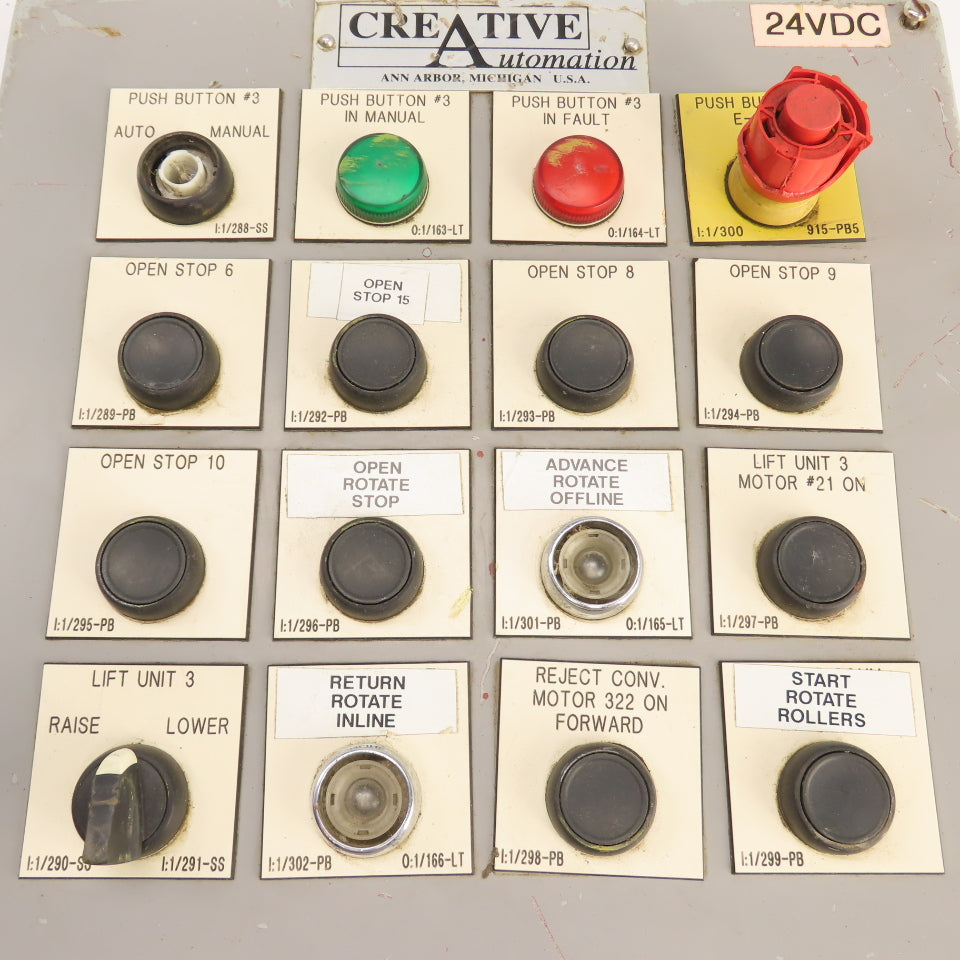 Hoffman E16PBY25M 13" x 12" x 6" Electrical Push Button Enclosure W/ 16 Buttons