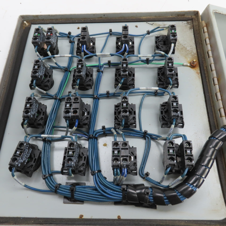 Hoffman E16PBY25M 13" x 12" x 6" Electrical Push Button Enclosure W/ 16 Buttons