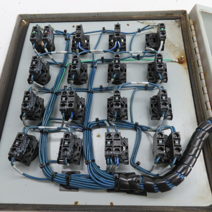 Hoffman E16PBY25M 13" x 12" x 6" Electrical Push Button Enclosure W/ 16 Buttons