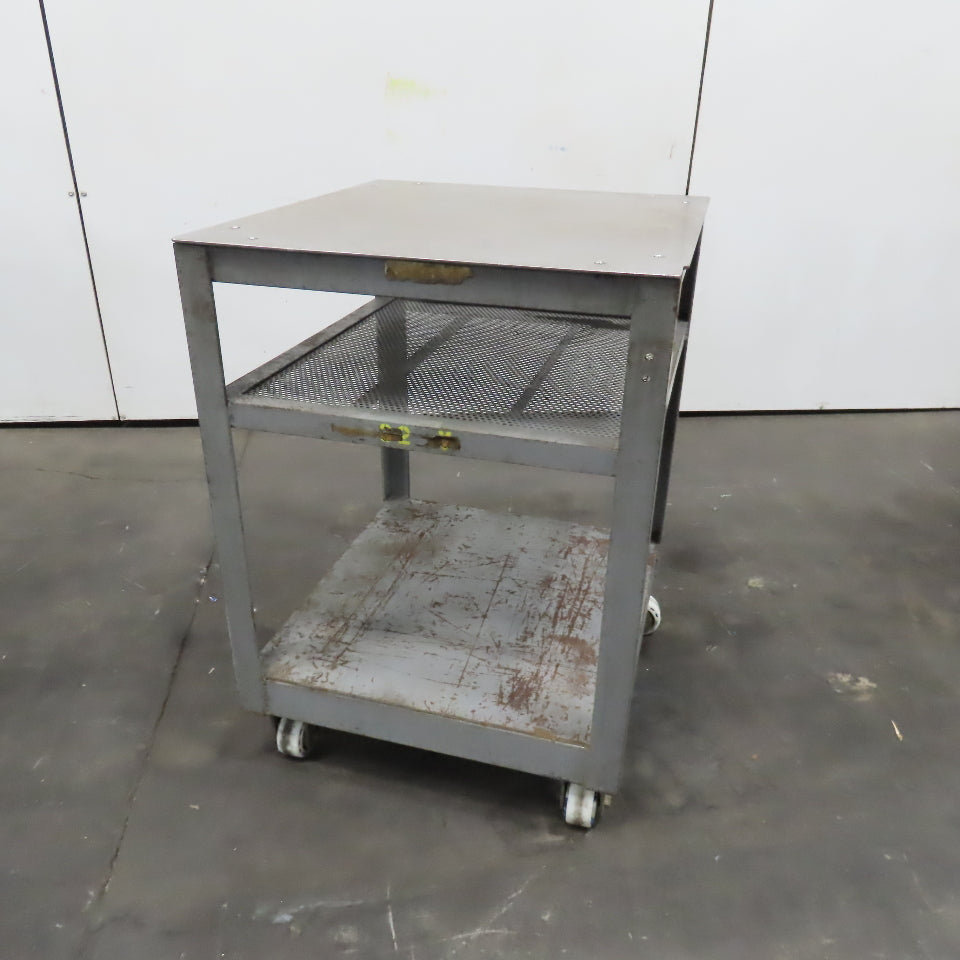 Steel Industrial Rolling Die Utility Maintenance Cart 2 Shelves 28" x 26" x 37"