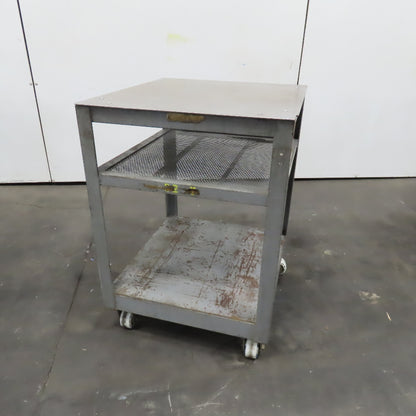 Steel Industrial Rolling Die Utility Maintenance Cart 2 Shelves 28" x 26" x 37"