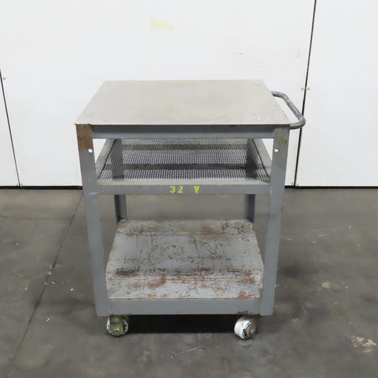 Steel Industrial Rolling Die Utility Maintenance Cart 2 Shelves 28" x 26" x 37"