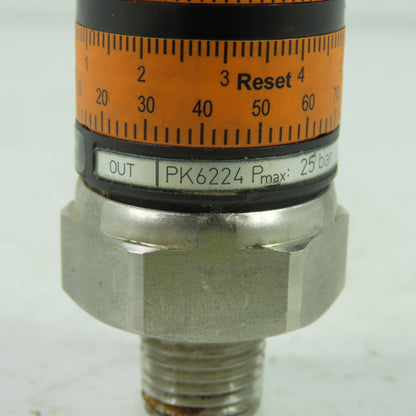 IFM PK6224 Pressure Switch With Intuitive Point Settings 25Bar 9.6-32VDC 500mA