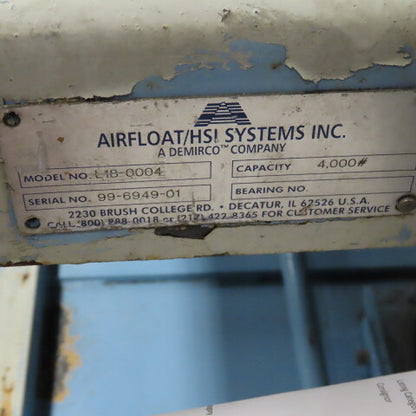 Air Float L 18 4000lb Capacity 2 Ton 48" x 48" Air Bag Lift Table 8"-30" Lift