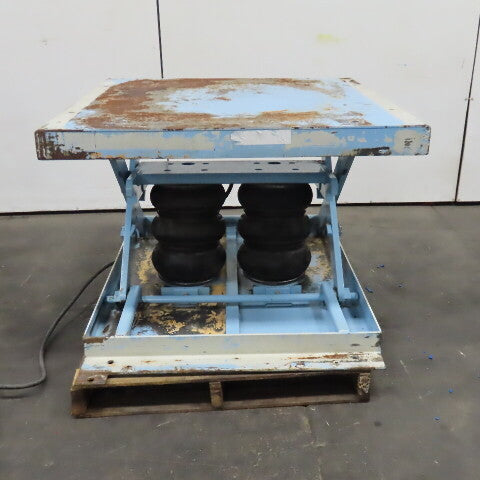 Air Float L 18 4000lb Capacity 2 Ton 48" x 48" Air Bag Lift Table 8"-30" Lift