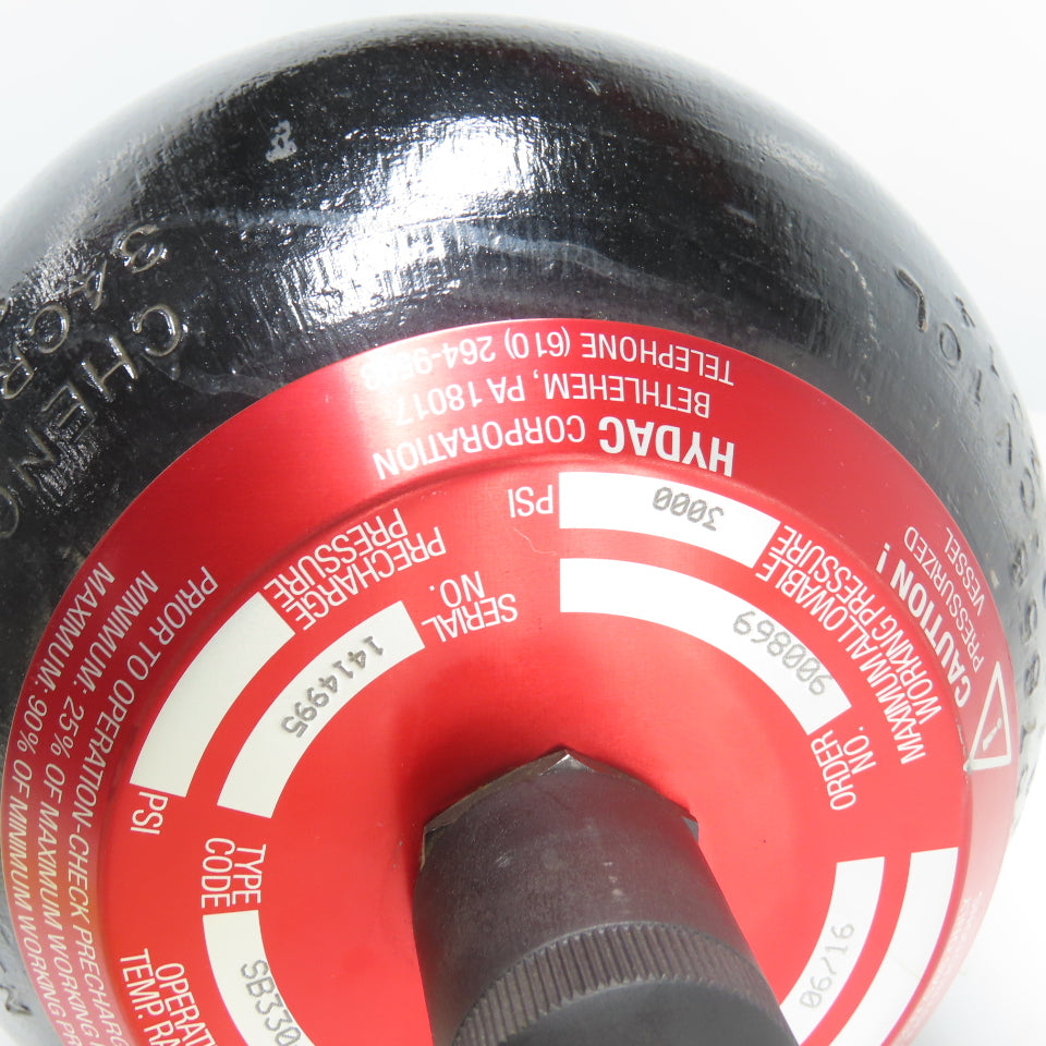 Hydac 2054005 10L Bladder Accumulator 3000PSI SB330-10A1/112S-210C