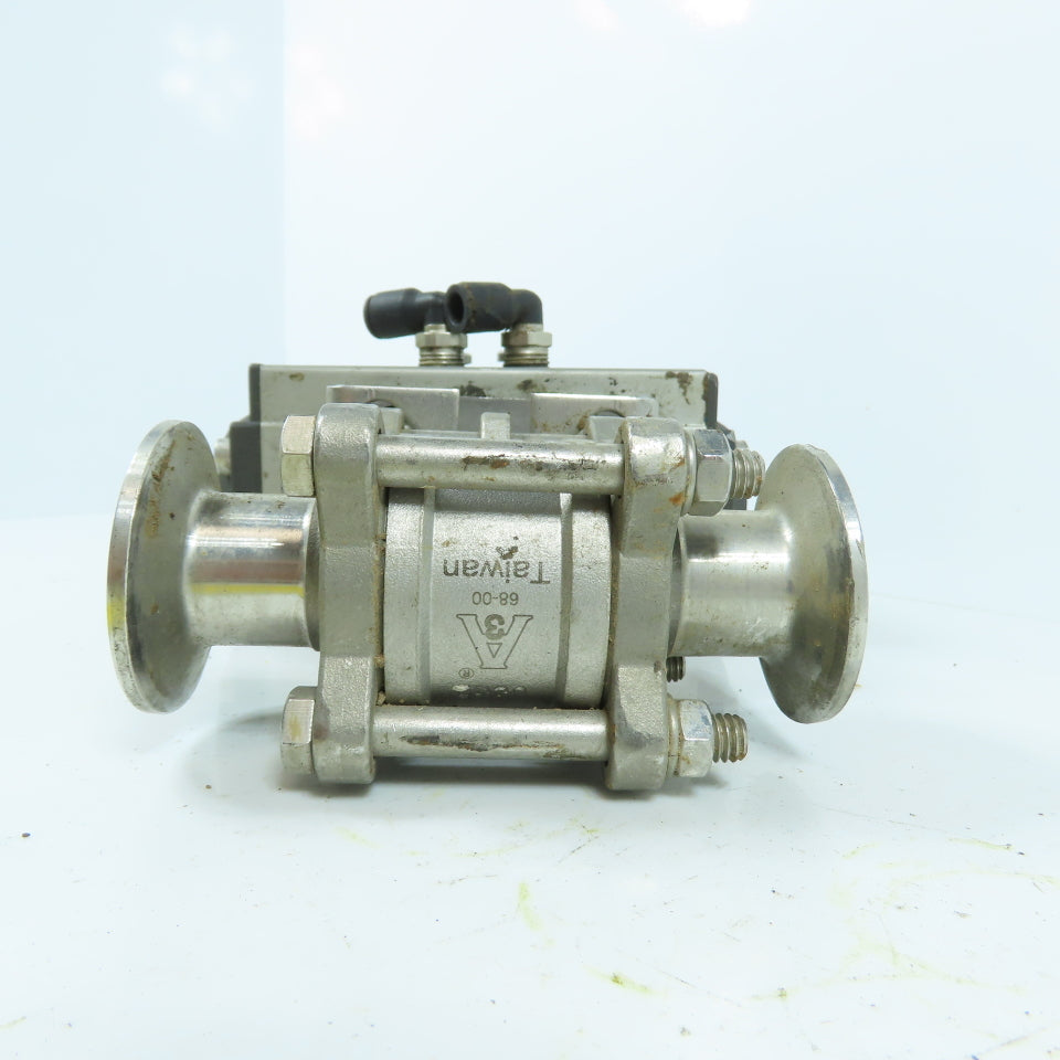 VNE PN 1" 316 Stainless Steel Sanitary Valve W/ Pneumatic Actuator
